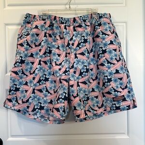 VINEYARD VINES Swimwear Boardshorts Surf Blue Pink Floral Pocket XXL